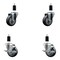 Service Caster 3.5'' Thermoplastic Rubber Wheel Swivel 1-3/8'' Expanding Stem Caster Set 2 Brakes, 4PK SCC-EX20S3514-TPRB-2-TLB-2-138 - alternate 1